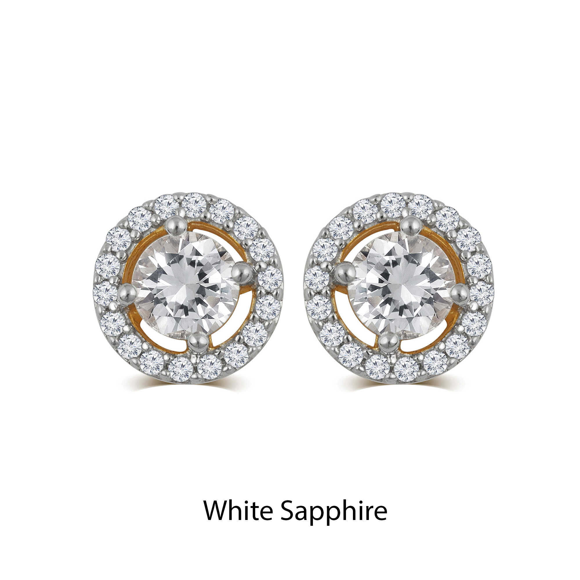 White Sapphire Birthstone Earring in Sterling Silver