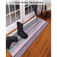 thumbnail image 3 of Purple Grey Stripes Front Door Mat Paint Peeling Effect Wood Texture Welcome Doormat Indoor Outdoor Entrance Floor Mat Non-Slip Washable Runner Rug for Front Porch Decor 16x47 Inch, 3 of 6