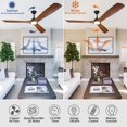 thumbnail image 6 of DingLiLighting 60" Modern Indoor Ceiling Fan with Dimmable LED Light Remote Control, 3-Blade Wood Ceiling Fan, Outdoor Ceiling Fan for Farmhouse,Living Room, Bedroom, Porch,Patios,Walnut, 6 of 8