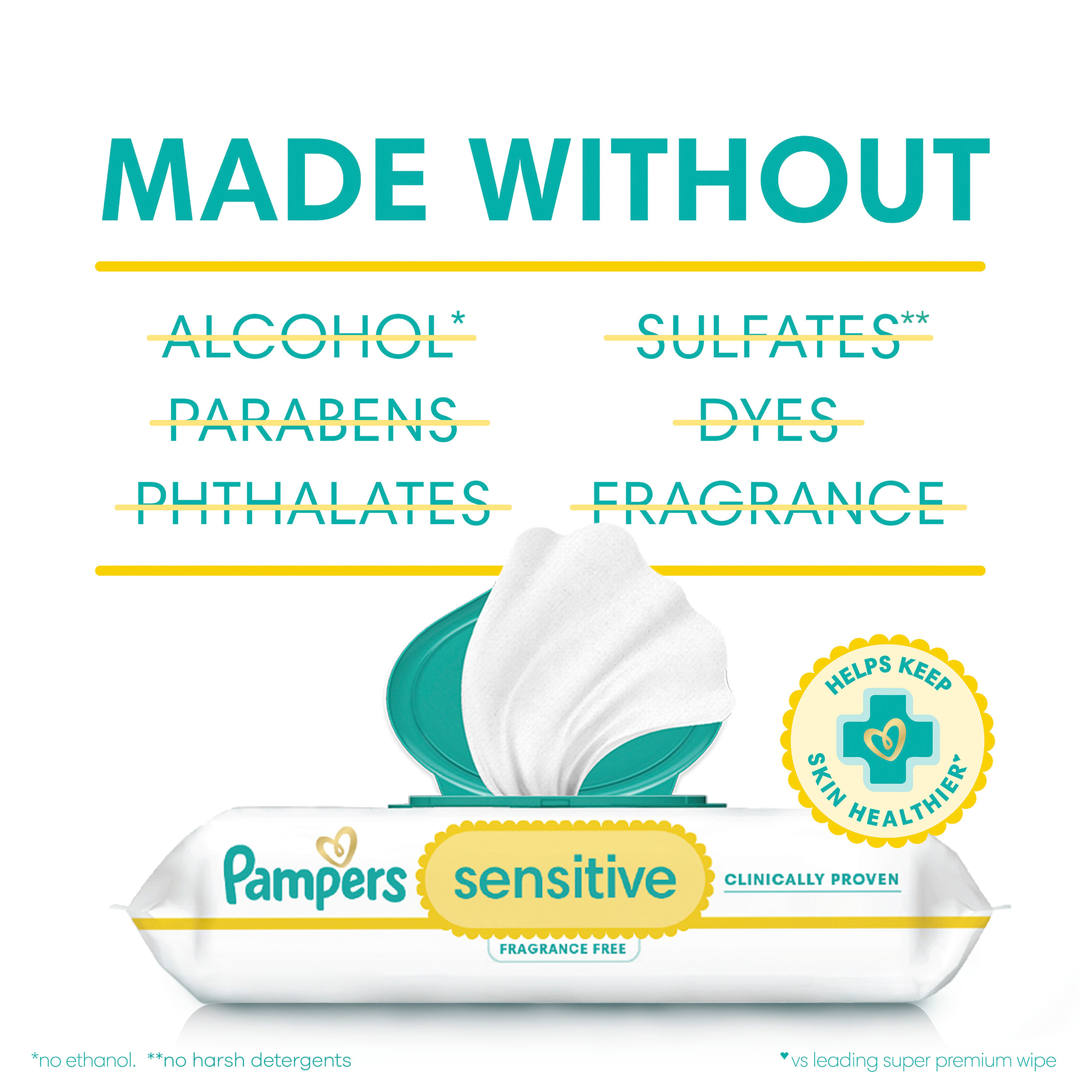Pampers Sensitive Baby Wipes Unscented, 6-Pack, 336 Count photo 7