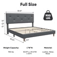 thumbnail image 3 of Frostbloom Full Size Linen Upholstered Platform Bed Frame with Adjustable Headboard, Gray, 3 of 8