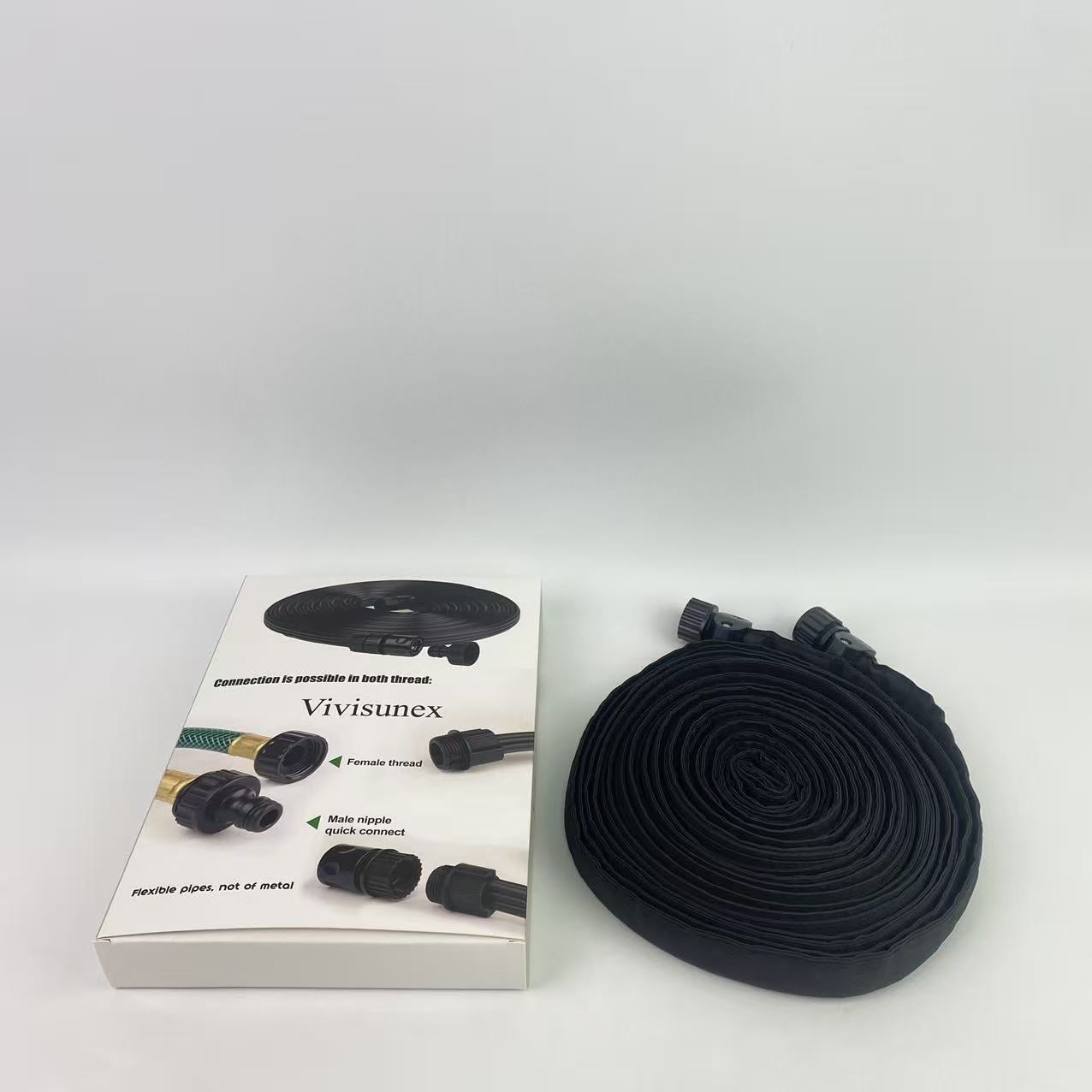 Vivisunex Flexible pipes, not of metal,Flat Soaker Hose for Garden Bed,25 50 75ft 50ft*2 1/2" Linkable Consistent Drip Irrigation Hose (50FT)