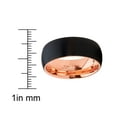 thumbnail image 4 of Men's Tungsten Ring Rose Goldtone Black Wedding Band Dome Brushed 8MM, 4 of 5