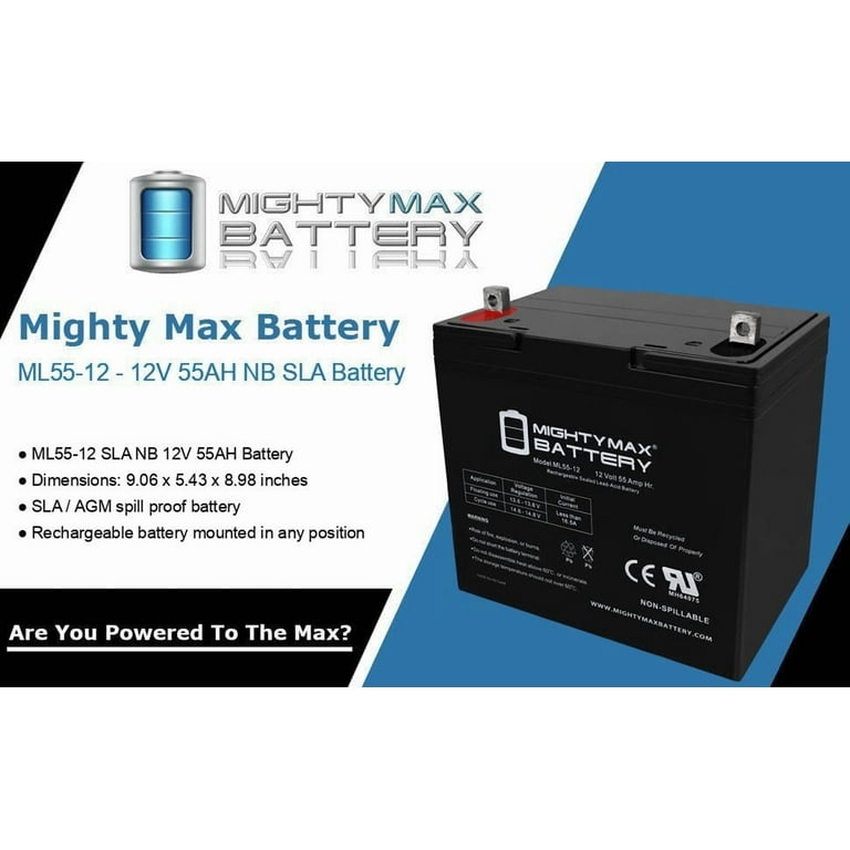 UB12550 (Group 22NF) Battery - Universal Battery - 12V 55Ah