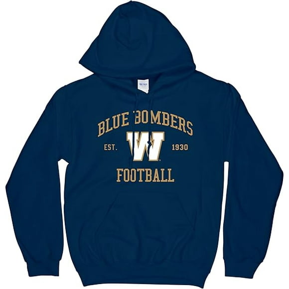 CFL Winnipeg Blue Bombers Blue Bombers Football Bleu Marine Chandail à Capuchon 2X-Grand