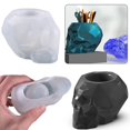 thumbnail image 5 of Portalápices con forma de calavera, Molde de resina de silicona, soporte para brochas de maquillaje, molde epoxi, 5 of 5