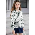 thumbnail image 5 of Arshiner Hoodies for Teen Girls Twist Front Tie Dye Hooded Sweatshirt Casual Long Sleeve Tops, 5 of 5