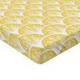 thumbnail image 2 of Ambesonne Yellow and White Fitted Sheet 2 Pcs Set, Round Floral Motif, Twin XL, Earth Yellow White, 2 of 3