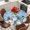 Light Blue, variant on Red Christmas Round Tablecloth, Fitted Table Cover with Elastic for 36"-44" Round Tables, Snowman Snowflake Xmas Tree Winter Table Cloth Outdoor Indoor Dinning Party Waterproof Tablecloths