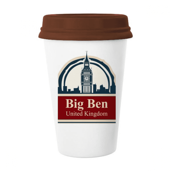 United Kingdom Country City Big Ben London UK Mug Coffee Drinking Glass Pottery Cerac Cup Lid