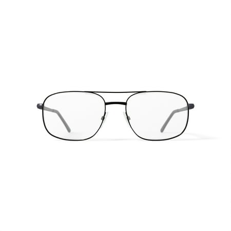 Adolfo Men's Private Square Prescription Eyeglasses with Case, Gunmetal