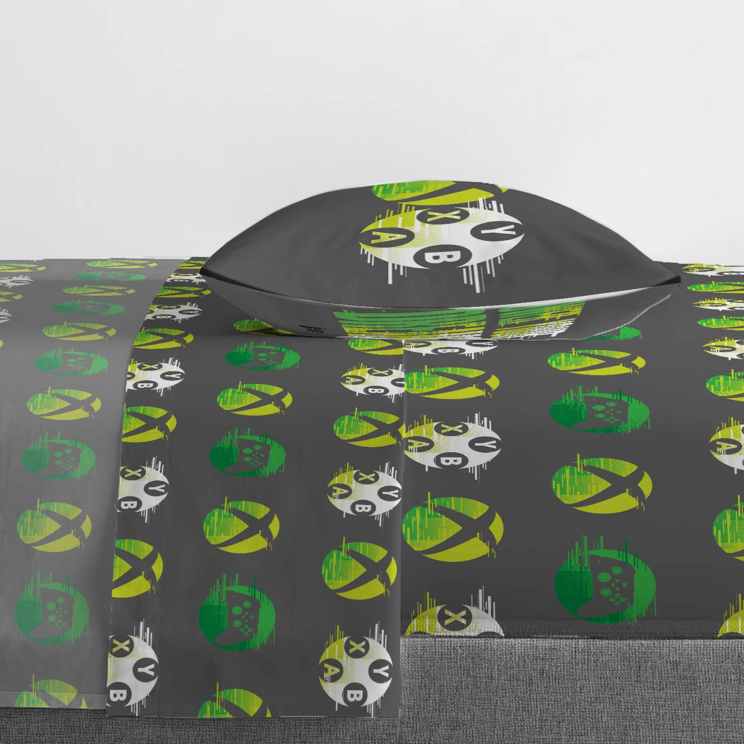 Xbox Kids 3-Piece Twin Sheet Set, Microfiber, Black, Microsoft