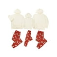 thumbnail image 2 of Family Pajama Christmas Matching Set Holiday Matching Pajamas Pjs Set Plush Hooded Sweatshirt Printed Trouser Set, 2 of 7