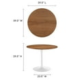 thumbnail image 6 of 40 Inch Dining Table, Walnut White, Wood, Metal, Mid Century Kitchen Cafe Bistro Hospitality Restaurant, Modern Contemporary HB34693, 6 of 7