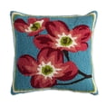 thumbnail image 2 of Evergreen Indoor/Outdoor Hooked Pillow, Dogwood 18"x18", 2 of 2