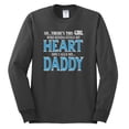 thumbnail image 2 of Girl Stole My Heart She Calls Me Daddy Daughter Girl Dad Father Gift | Mens Father's Day Long Sleeve T-Shirt, Charcoal, 3XL, 2 of 4