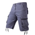thumbnail image 2 of BRGZLK Men Cargo Sports Shorts Multi Pocket Zipper Summer Solid Color Cropped Cotton Outdoor Casual Loose Fit Shorts, 2 of 5
