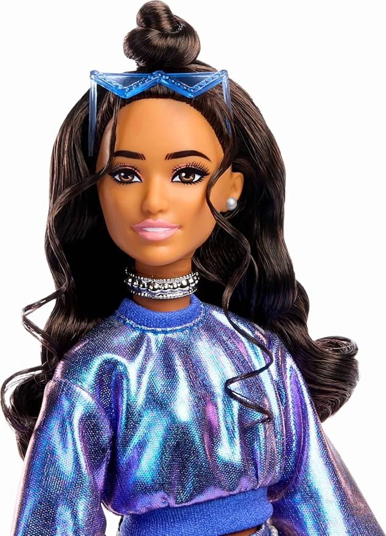 Barbie Deluxe Style Fashion Doll #7 in Metallic Blue Top and Skirt Toy New w Box