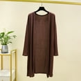 thumbnail image 2 of Kingdiese Womens Lightweight Cardigan For Long Sleeve Open Front Cover Up Soft Loose Knit Sweater Casual Loungewear Elegant Solid Color Mid Long Length Summer Long Knitted Sweaters for Women, Size L, 2 of 4