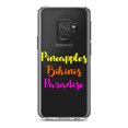 thumbnail image 1 of DistinctInk Clear Shockproof Hybrid Case for Samsung Galaxy S9 (5.8" Screen) - TPU Bumper Acrylic Back Tempered Glass Screen Protector - Pineapples Bikinis Paradise, 1 of 5