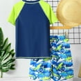 thumbnail image 7 of Boys Swimsuit Kids Toddler Boys Shark Print Short Sleeve Swimsuit Quick Dry Breathable Sun Protection Swimwear Toddler Bathing Suit Blue 8 Years-9 Years, 7 of 7