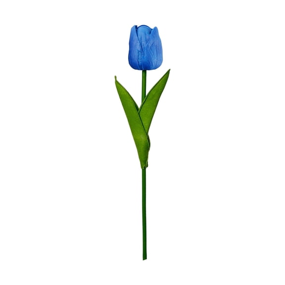 Artificial PU Tulips 1PC Real Touch Fake Flower Arrangement Bouquets for Home Office Wedding Decoration (Baby Blue)