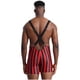 thumbnail image 5 of Camiseta de lucha libre para hombre, mono navideño a rayas, mono activo calado, lencería, leotardo para seguidores atléticos, 5 of 5