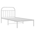 thumbnail image 3 of vidaXL Metal Bed Frame with Headboard White 100x200 cm, 3 of 5