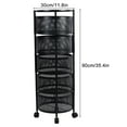 thumbnail image 6 of Aqzb Fruit Vegetable Storage Basket for kitchen, 5-Tier Rotating Round Metal Wire Baskets, Metal Top & Wheels, Kitchen Storage Bins Stand Rack Cart for Onions Potatoes, Snack Rack for Living Room, 6 of 8