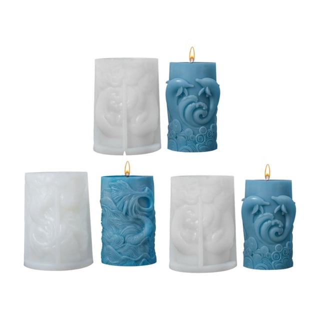 CAIROYAR Moldes de silicona para velas de aromaterapia Ocean Candle