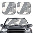 thumbnail image 2 of Multi-Size 2pce Car Front Glass Visor Collapsible Sunscreen No Odor Comfortable For Most Cars Suv Trucks Lightslategray Geometric Lines_4, 2 of 7