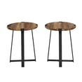 thumbnail image 4 of Ensemble de Table d'Appoint en Bois en Métal Moderne en 2 Pièces - Chêne Rustique, 4 of 5