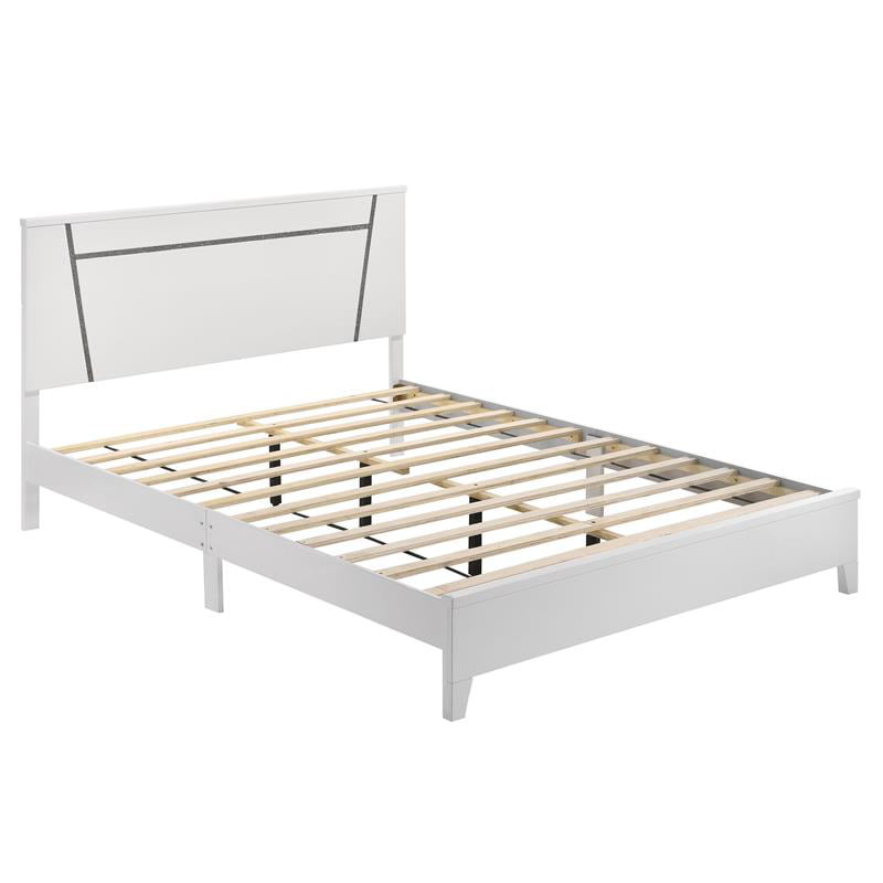 Furniture of America Murvy Contemporary Wood Platform Full Bed in White ...