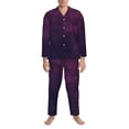 thumbnail image 3 of Fotbe Black Dark Blue Purple Pijama de Hombre con Estampado de Manga Larga, Conjunto de 2 Piezas, Ropa de Dormir Suave y Cómoda con Bolsillos-XX-Large, 3 of 7
