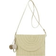 thumbnail image 3 of Kukuzhu Women Straw Crossbody Handbag Woven Shoulder Bag Summer Beach Envelope Clutch Purse with Pom Poms, 3 of 7