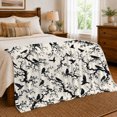 thumbnail image 6 of Black Ravens Perched Across Twisting Tree Branches, Soft Flannel Blanket with ornate dark Ink Illustration Print, Housewarming Gift and Home Decor for Bedroom and Living Room, 6 of 7