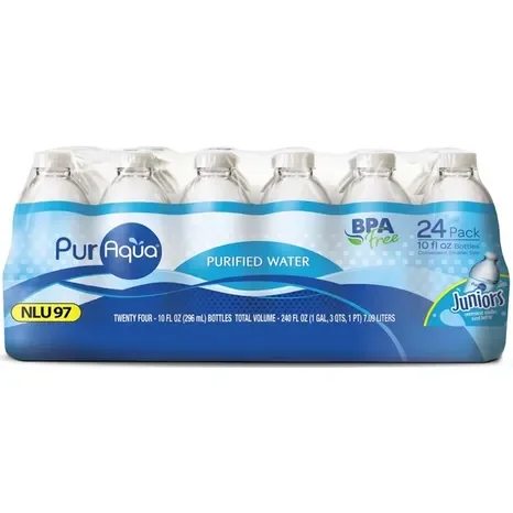 PurAqua Purified Water, 10 fl oz Bottles (24 Pack)