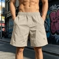 thumbnail image 2 of ZRGHAOYLQ Mens Casual Shorts 7 Inch Elastic Waist Shorts Straight Leg Loose Fit Shorts Breathable Lightweight Summer Leisure Shorts with Pockets, 2 of 7
