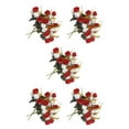 thumbnail image 2 of mmirethe 1/2/3/5 2x Fausses Roses Haute Plasticité Grand Gamme d'Applications Motif Tridimensionnel Multi-Couleur Rouge et Blanc 5 Pcs, 2 of 6