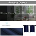 thumbnail image 4 of Lapalife 2 Panel Blackout Kitchen Curtains, Grommet Short Window Curtains for Kitchen Bathroom Cafe, Navy Blue, 33"x 36", 4 of 7