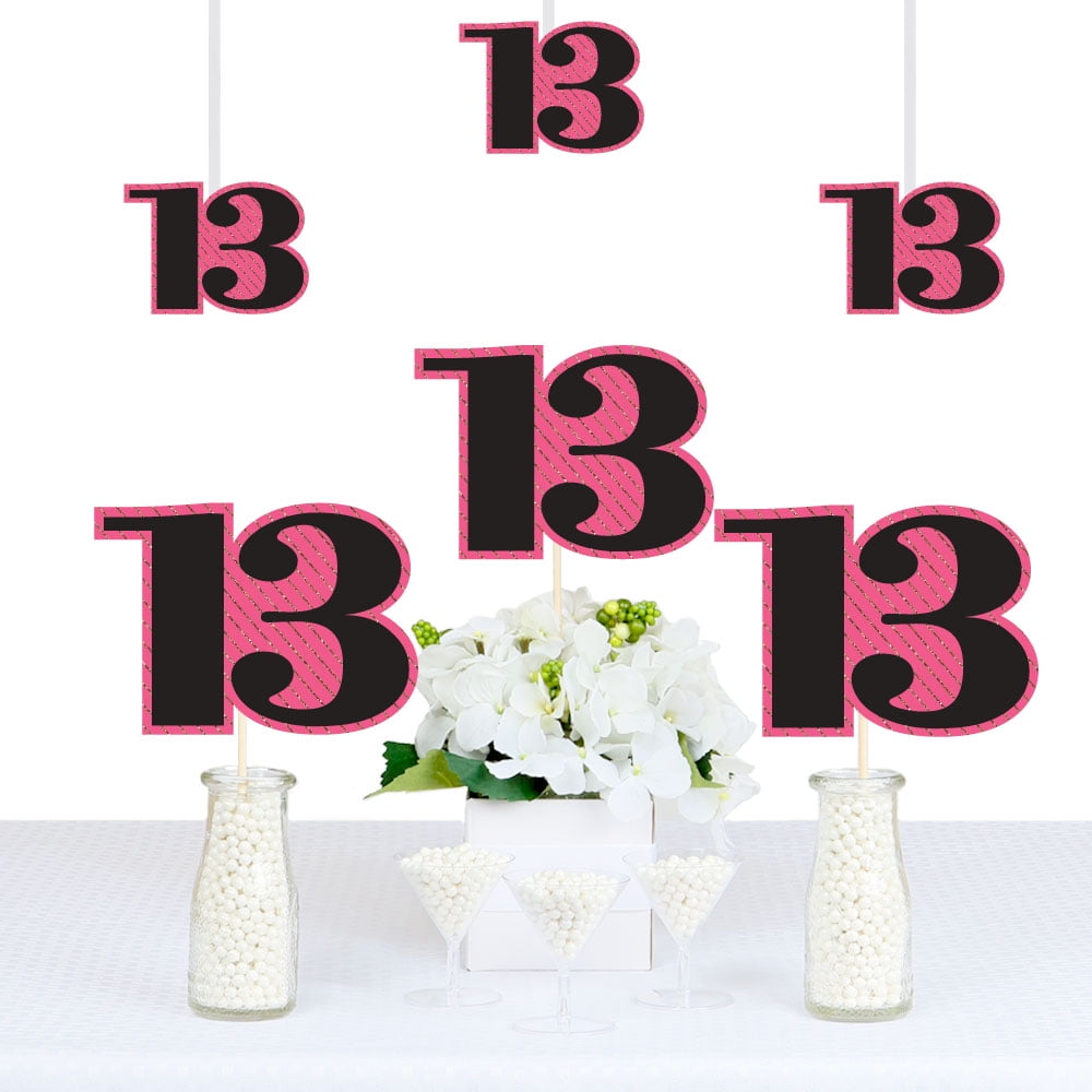 Chic 13th Birthday Pink Black And Gold Decorations Diy Party