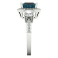 thumbnail image 3 of 3.005 ct Princess Cut Natural London Blue Topaz 3 Stone 18K White Gold Womens Engagement Ring, 3 of 5