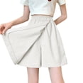 thumbnail image 2 of Only Moment Skorts Skirts for Women Polyurethane Fiber Solid Casual Linen Mini Skirts Pleated High Waist Butterfly Skorts with Pocket Summer Trendy Skorts for Women Casual Summer Grey,XL, 2 of 4