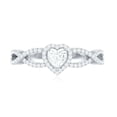 thumbnail image 5 of Rosec Jewels Lab Created Diamond Heart Engagement Ring with Halo, EF-VS Grade - Ready to Gift, 10K White Gold, US 10.00, 5 of 9