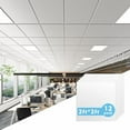 thumbnail image 2 of MODCART Tuiles de Plafond Rabattables, Panneau de Plafond en PVC Blanc Lisse 24 x 24 Po, Résistant au Feu Réutilisable et Imperméable Lavable, PVC de Haute Qualité pour Prévenir la Casse - Lot de 12 Tuiles, 2 of 4