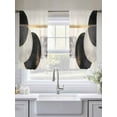 thumbnail image 5 of Abstract Art Sheer Curtains 45 inches Long 2 Panels Set Black Gold Circle Moon Stripe Mottled Geometric Tiers Sheers Rod Pocket Small Window Short Curtains for Kitchen Cafe, Each 52" W x 45" L, 5 of 7