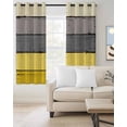 thumbnail image 2 of Yellow Grey Blackout Curtains 45 Inches Long for Bedroom, Vintage Stripe Farmhouse Wood Grain Ombre Thermal Insulated Room Darkening Black Out Window Curtain Panels Grommet Drapes for Living Room, 2 of 8