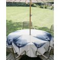 thumbnail image 2 of Blue Tulips Floral Outdoor Tablecloth with Umbrella Hole, Spring Farmhouse Elegant Flowers Spillproof Waterproof Outdoor Table Cover, Patio Tablecloths for Party/Garden/Picnic, Round 54 inch, 2 of 9