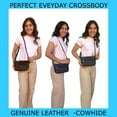 thumbnail image 2 of Cowhide Leather Womens Shoulder Purse Small Cross Body Organizer Bag with..., 2 of 8