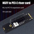 thumbnail image 6 of 4X NGFF M.2 to PCI-E 4X Riser Card M2 M Key to PCIe X4 Adapter with LED Indicator Power Riser for Bitcoin Mining,4 x NGFF to PCI-E X4 Expansion Card,Black, 6 of 8